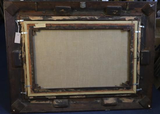 Leopold Rivers (1852-1905) Harvesters in a coastal landscape 19.5 x 29.5in.